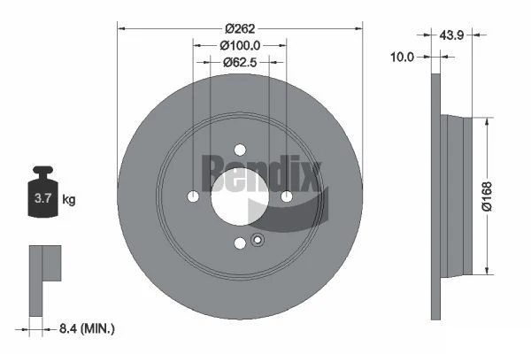 Rear Bendix Brake Pads + Rotors for Hyundai Accent RB | Kia Rio UB - 262mm Mech - Image 2