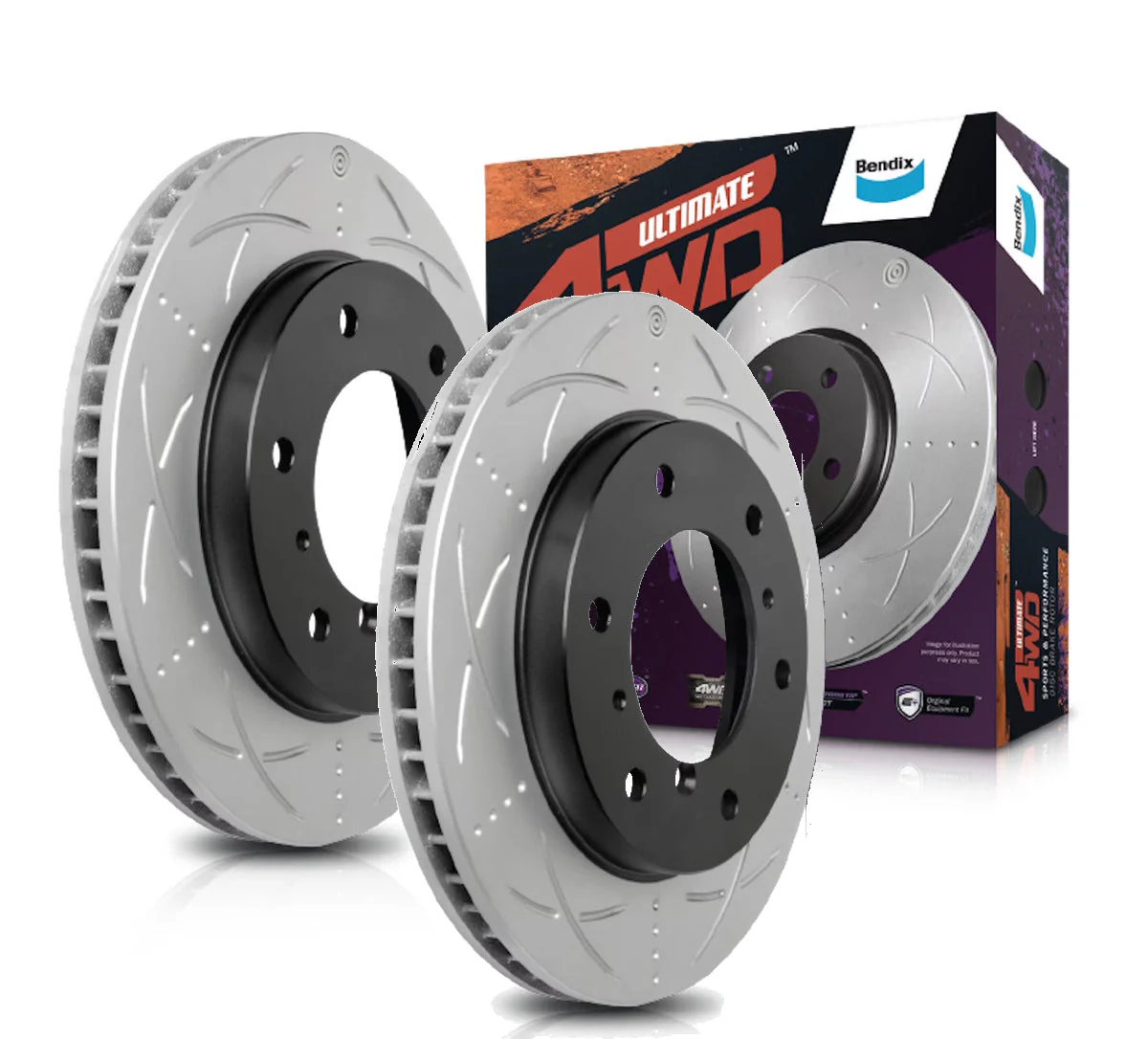 2 x Bendix Front Slotted and Dimpled Brake Rotors for Toyota Prado KZJ95R RZJ95R VZJ95R