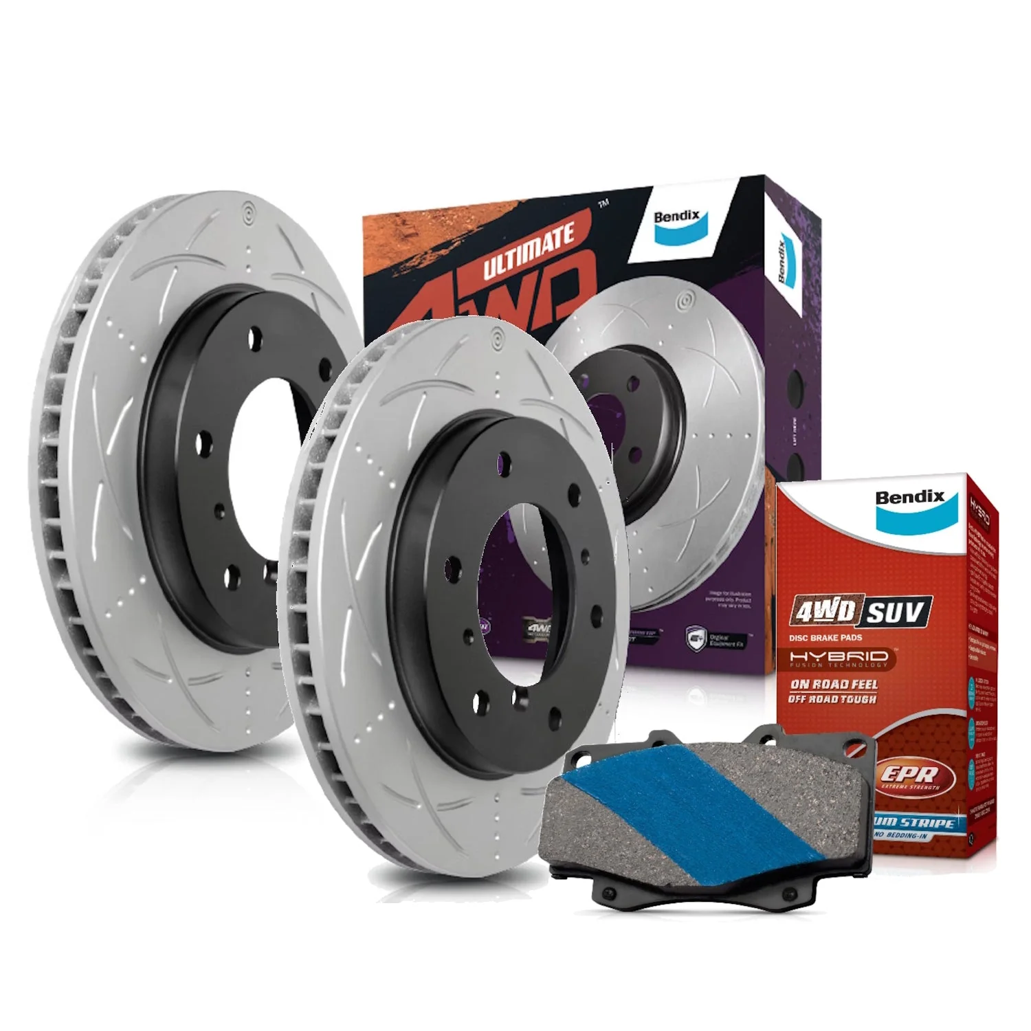 Bendix Front Brake Pads + Rotors for Toyota Prado KZJ95R RZJ95R VZJ95R