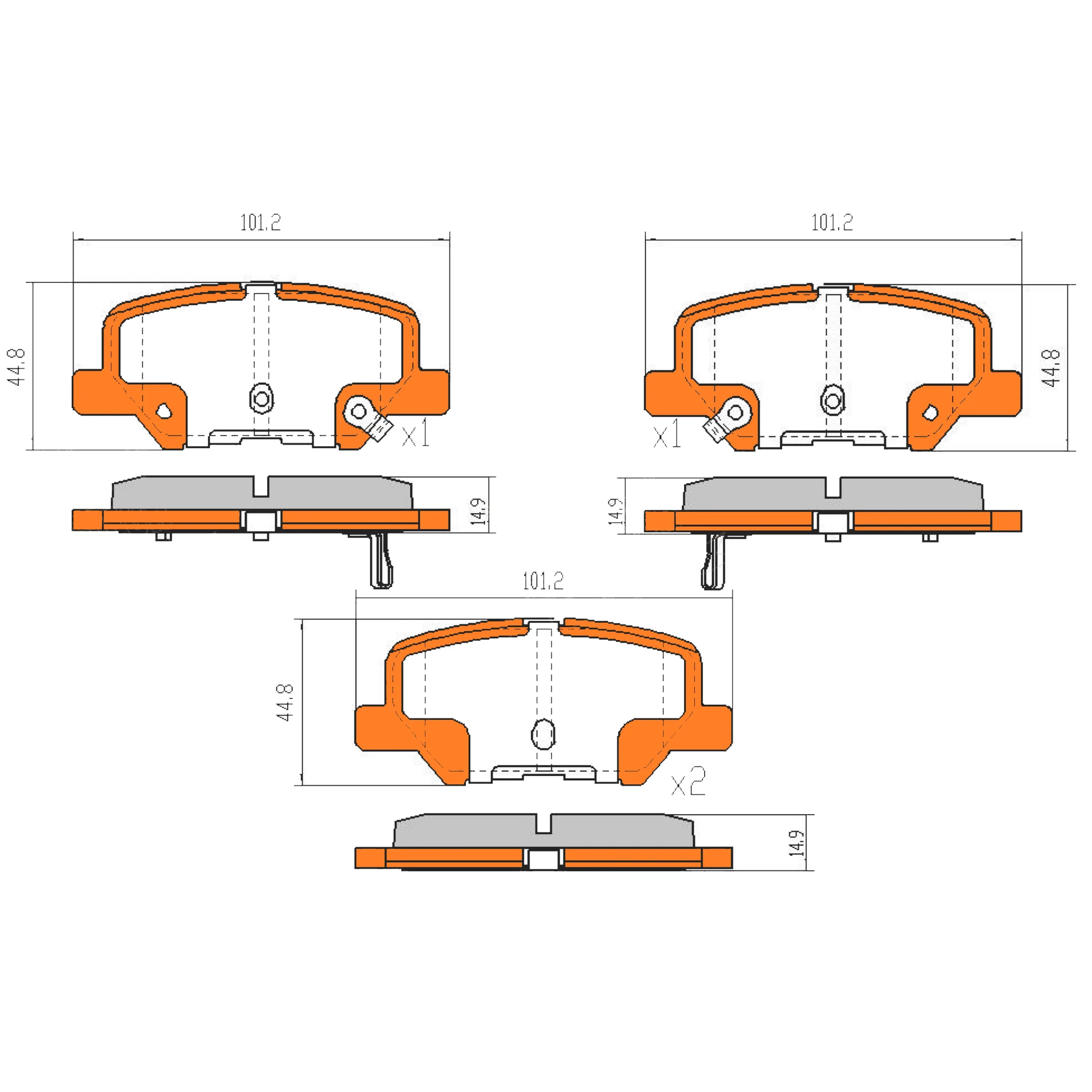 Rear Disc Brake Pad Set for Mitsubishi ASX XA XB Outlander ZJ, ZK, ZL Mech - Image 2
