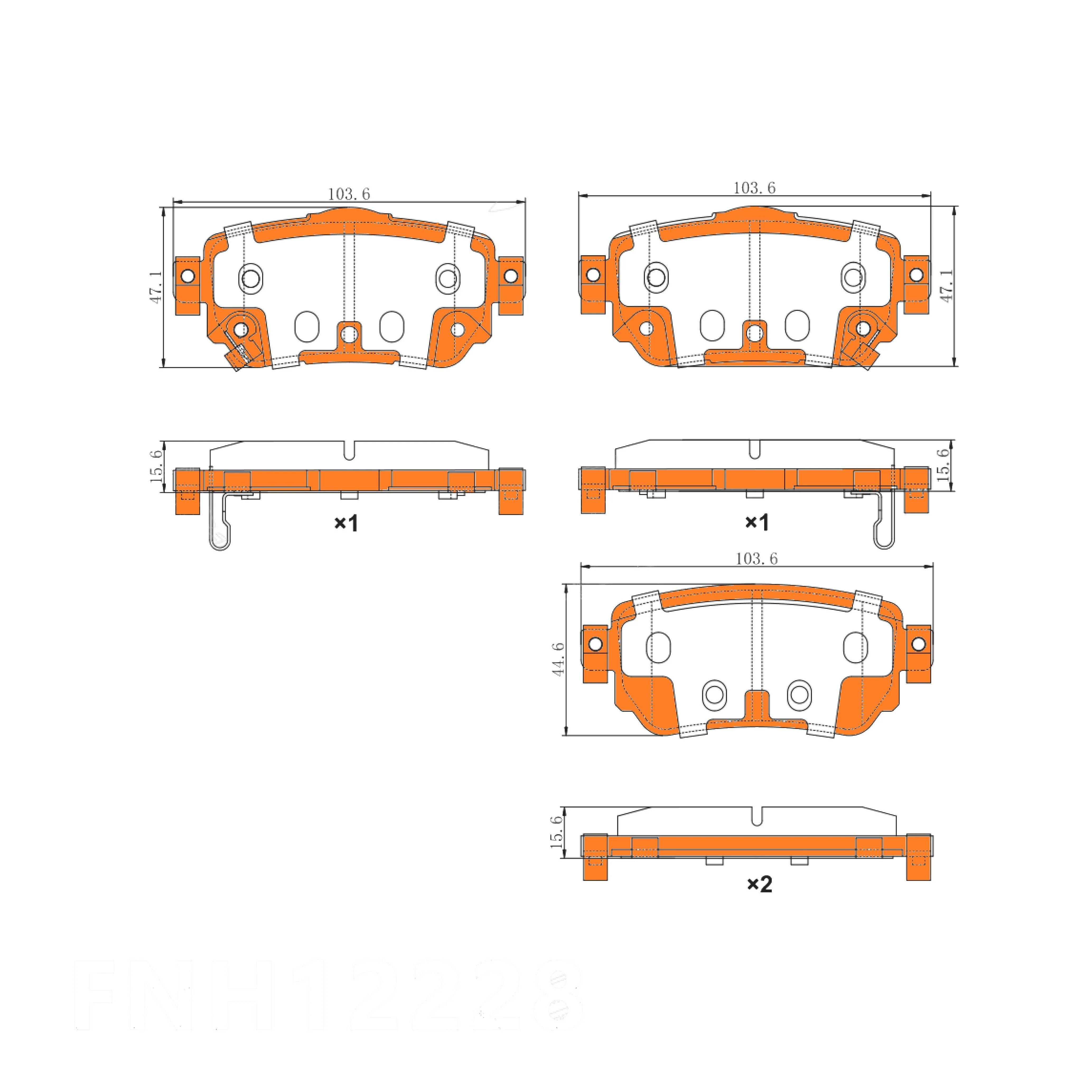 Rear Disc Brake Pad Set for Nissan Qashqai J11 X-Trail T32 w/ Elec Park Brake - Image 2