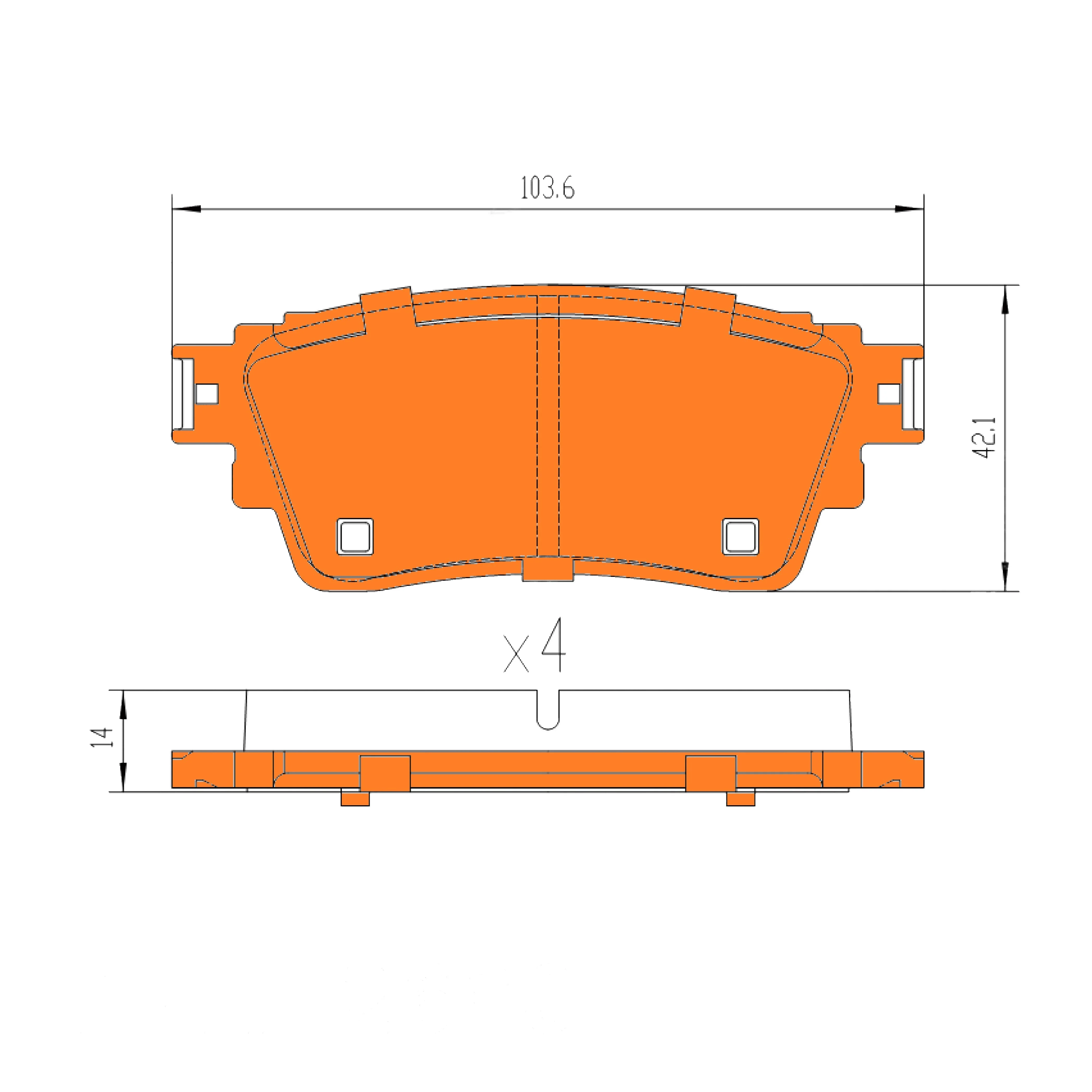 Rear Disc Brake Pad Set for Mitsubishi Eclipse Cross YA, YB Outlander ZJ, ZK, ZL - Image 2