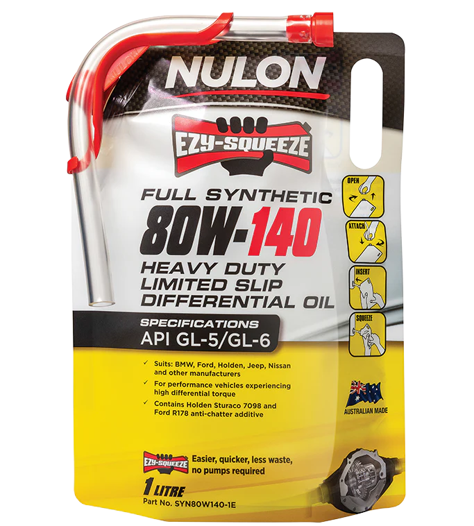 Nulon Full Synthetic 80W-140 Heavy Duty Limited Slip Differential Oil 1 Litre - SYN80W140-1E